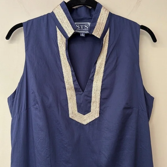 Sail to Sable Sleeveless Classic Maxi Dress | size Small | Navy & gold | EUC - Picture 3 of 11